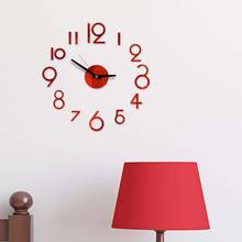 New Clock Watch Wall Clocks 3D DIY Acrylic Mirror Stickers Home Decoration Living Room Quartz Needle 2024 - buy cheap