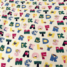 Beautiful European Style Stretch Fabric Cotton/Lycra knitted Fabric English Alphabet Printed Fabric DIY Sewing T-shirt Clothing 2024 - buy cheap