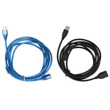 USB-кабель-удлинитель для передачи данных 2,0 А, штекер-гнездо, длинный шнур для компьютера, 5 метров, черный 2024 - купить недорого