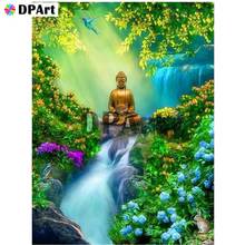 Алмазная картина 5D полностью квадратная/круглая дрель Будда религия водопад Daimond вышивка крестиком Мозаика Pic M870 2024 - купить недорого