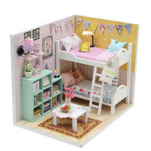 Casa de boneca de madeira 3d em miniatura diy casa de bonecas móveis para bonecas modelo de madeira brinquedos de construção para kits crianças gota shi 2024 - compre barato