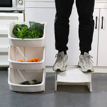 Kitchen Storage Basket Plastic Multi-functional Hollow Design Vegetables Fruit Racks Stackable Storage Basket 2024 - buy cheap