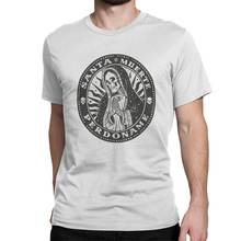 Saint Muerte Perdoname Men T Shirt Vintage Skull Creative Tees Short Sleeve Crew Neck T-Shirts 100% Cotton Gift Idea Tops New 2024 - buy cheap