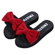 Women's bow summer slippers indoor outdoor flip flops beach shoes new fashion women's casual flower slippers chanclas mujer 2024 - buy cheap