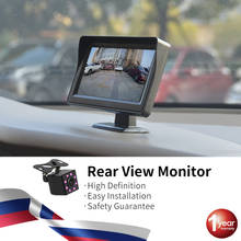 Monitor lcd para autos, sistema de monitoramento para estacionamento do carro, cor dobrável, com monitor lcd e câmera de visão traseira, 4.3 polegadas 2024 - compre barato