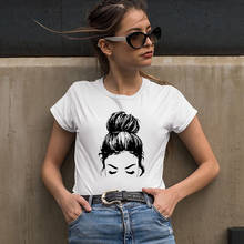 Camiseta coque desarrumado, camiseta estilo pão engraçada, presente para a mamãe, hipster, feminina, verão 2024 - compre barato