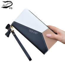 Fengdong women leather wallet female long phone wallet organizer leather purse  id credit card holder New Year gifts for girls 2024 - buy cheap
