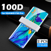Закаленное УФ-стекло Lamorniea для Huawei P30 P20 Pro Lite 100D, пленка с полным покрытием жидкого клея для Huawei Mate 20 30 Pro Lite 2024 - купить недорого