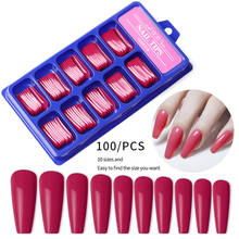 100pcs  Candy Color False Nail Tips Full Cover Matte Acrylic Ballerina Fake Nails Tip DIY Beauty Manicure Extension Tools 2024 - buy cheap