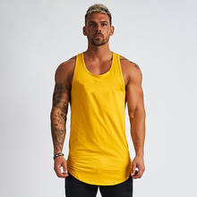 2019 Gyms Tank Tops Men Elastic Cotton Vest O-Neck Gyms Tank Top Men Sleeveless Shirts Muscle Men Fitness Tops 2024 - buy cheap