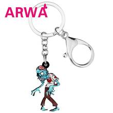 ARWA Acrylic Halloween Funny Zombie Keychains Key Ring Printing Jewelry For Women Teen Charm Gift Car Purse Wallet Decoration 2024 - buy cheap