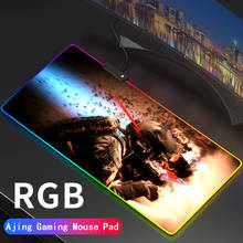 Tapete de rato de jogo rgb battlefield gamer mousepad computador led retroiluminado mause grande mausepad xxl para teclado mesa ratos 2024 - compre barato