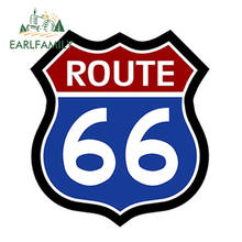 EARLFAMILY 13cm x 11.8cm Route 66 Decal Sticker Red White Blue Sign US Highway Car Bumper Window Vinyl Decal Car Stickers 2024 - buy cheap