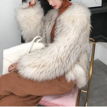 Mulheres outono inverno nova imitação de pele casaco feminino solto curto casaco de pele de raposa grossa quente do falso casaco de pele de vison 2024 - compre barato