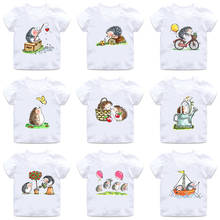 Cute Hedgehog Animal Cartoon Kids T-Shirts Funny Baby Boys Funny T shirt Children Summer Casual Tops Girls Clothes,HKP2307 2024 - buy cheap