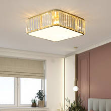 Lámpara de techo de cristal LED, iluminación dorada, cuadrada, sencilla y moderna, iluminación creativa para pasillo 2024 - compra barato