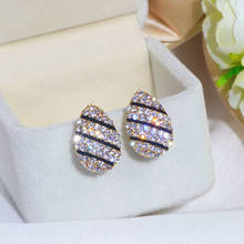 Luxury Female Crystal Stud Earring Trendy Elegant Water Drop Shape Gold Color Stud Earrings For Women Wedding Party Jewelry Gift 2024 - buy cheap