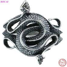 BOCAI S925 Sterling Silver Rings 2021 Trendy Personality Jewelry Twine Snake 100% Real Pure Argentum Jewelry for Lover Gift 2024 - buy cheap