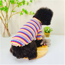 Женская футболка, летняя одежда для собак, хлопковая футболка, одежда для щенков, маленьких собак, одежда, пальто для кошки, йоркширского терьера, померанского шнауцера 2024 - купить недорого