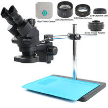 Microscópio trinocular simul-focal estéreo, 1080 x-90x, conjunto com câmera de vídeo hdmi, reparo de celular, 36mp, 4k, p 2024 - compre barato