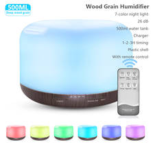 500ml Aroma Essential Oil Diffuser Ultrasonic Air Humidifier For Xiomi With Wood Grain Remote Control For Office Home 2024 - buy cheap