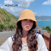 hats designer bucket hat women Ice silk straw hat Panama beach Korean visor sun cap Japanese fisherman hat summer uv protection 2024 - buy cheap