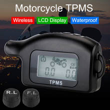Sistema de alarme para monitoramento de pressão de pneus de motor, com 2 sensores externos, tpms, display lcd para temperatura de pneu de motocicleta 2024 - compre barato