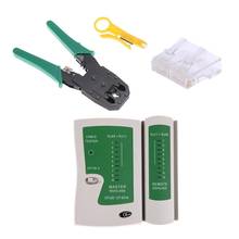 Kit de ferramentas de rede, testador de cabo + crimpagem + conector cat5e cat5 cat5e cat 2024 - compre barato