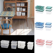 9Pcs 1:12 Dollhouse Miniature Fresh-keeping Box Food Play Model Doll House Decor 2024 - buy cheap