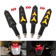 2X Fishbone Shape Flowing Motorcycle Led Turn Signal Light Flicker Indicators Blinker Flexible Bendable Amber Lamp 12v 2024 - buy cheap