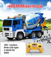 L40cm grande caminhão misturador de controle remoto brinquedos 360 ° rotativa rádio controle remoto veículo engenharia crianças brinquedo menino 2024 - compre barato