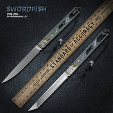 TURENZ-cuchillo de hoja fija de polvo M390, cuchillo de pesca con mango de titanio, con vaina Kydex, Bushcraft, cuchillos tácticos de supervivencia 2024 - compra barato
