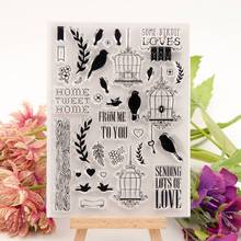 Leaves Birds Cages Heart Transparent Clear Silicone Stamp for DIY Scrapbooking/photo Album Decorative Card Making 2024 - buy cheap