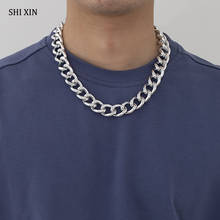 Shixin-colar curto e grosso com corrente, colar para homens e mulheres, corrente punk 2024 - compre barato
