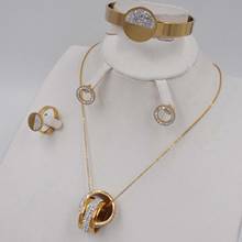 nigerian beads necklace jewelry set dubai gold plat High quality Fashion jewelry set Africa wedding women jewelry set earring 2024 - buy cheap