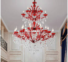 Free Shipping Red Lustre Crystal Chandeliers 27L Lighting Fixture Crystal Light Lustres De Cristal Chandelier D105cm Red Lights 2024 - buy cheap