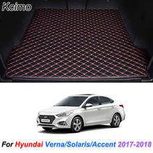 Кожаный коврик для багажника автомобиля для Hyundai Verna Accent Solaris 2017 2018, коврик для багажника, автомобильные аксессуары 2024 - купить недорого