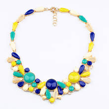 Qindao-colares grandes e de alta qualidade n00554, 2014, para mulheres, cores douradas, multicoloridas, com bolhas 2024 - compre barato