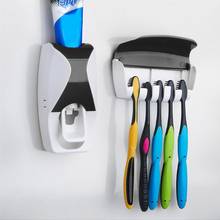 Настенный автоматический дозатор для зубной пасты, держатель для зубной пасты, 5 кистей, черный/белый домашний набор для ванной комнаты 2024 - купить недорого