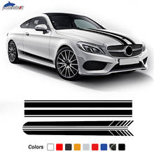 Door Side Stripes Skirt Sticker Car Hood Bonnet Line Decal For Mercedes Benz A C E GLA CLA CLS GLC Class AMG A45 W205 C63 W177 2024 - buy cheap