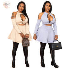Skirt and Top Set Women 2 Piece Outfits Open Back Zip Top Solid Skirts Club Outfits Plus Size 3XL Spring Wholesale Dropshipping 2024 - buy cheap