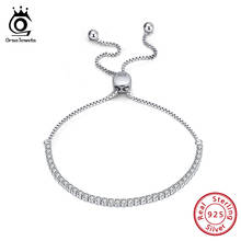ORSA JEWELS 925 Sterling Silver Tennis Bracelets for Women AAA Cubic Zircon Clear Crystal Link Bracelet Silver Jewelry OSB43 2024 - buy cheap