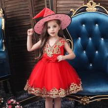 Детское платье принцессы с блестками на Хэллоуин; детская одежда; От 1 до 12 лет; детское бальное платье с блестками для девочек на день рождения, Рождество 2024 - купить недорого