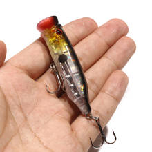 1 pçs 72mm 9.5g artificial popper wobbler isca de pesca flutuante duro crankbait topwater pesca equipamento