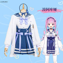 Anime! YouTuber Hololive Vtuber Minato Aqua JK Sailor Suit Lovely Uniform Cosplay Costume Party Outfit Dailydress For Women NEW 2024 - buy cheap