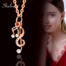 Sinleery pingentes notas musicais da moda colar feminino ouro rosa prateado corrente statement joias presentes xl488 ssi 2024 - compre barato