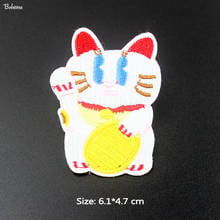 1pcs Lovely Lucky Cat Patches Embroidery Badge Iron on Appliques Stickers for Clothing Jackets Bags Sewing Patchwork 2024 - buy cheap