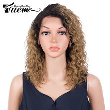 Trueme Curly Lace Front Human Hair Wigs For Women Brazilian Water Wave Bob Lace Wigs Ombre Blonde Burgundy Colored Lace Part Wig 2024 - buy cheap
