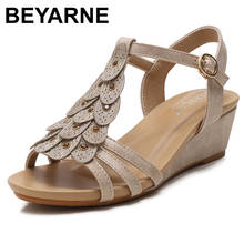 BEYARNE Summer New Women Shoes Fashion Casual Outdoor Beach Slippers Comfortable Flat Bottomed Toe Women Sandals Plus Size 2024 - buy cheap