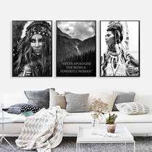 Fashion Strong Female Warrior Powerful Quote Poster Feminism Nordic Canvas Wall Art Print Black and White Painting Decoration 2024 - buy cheap